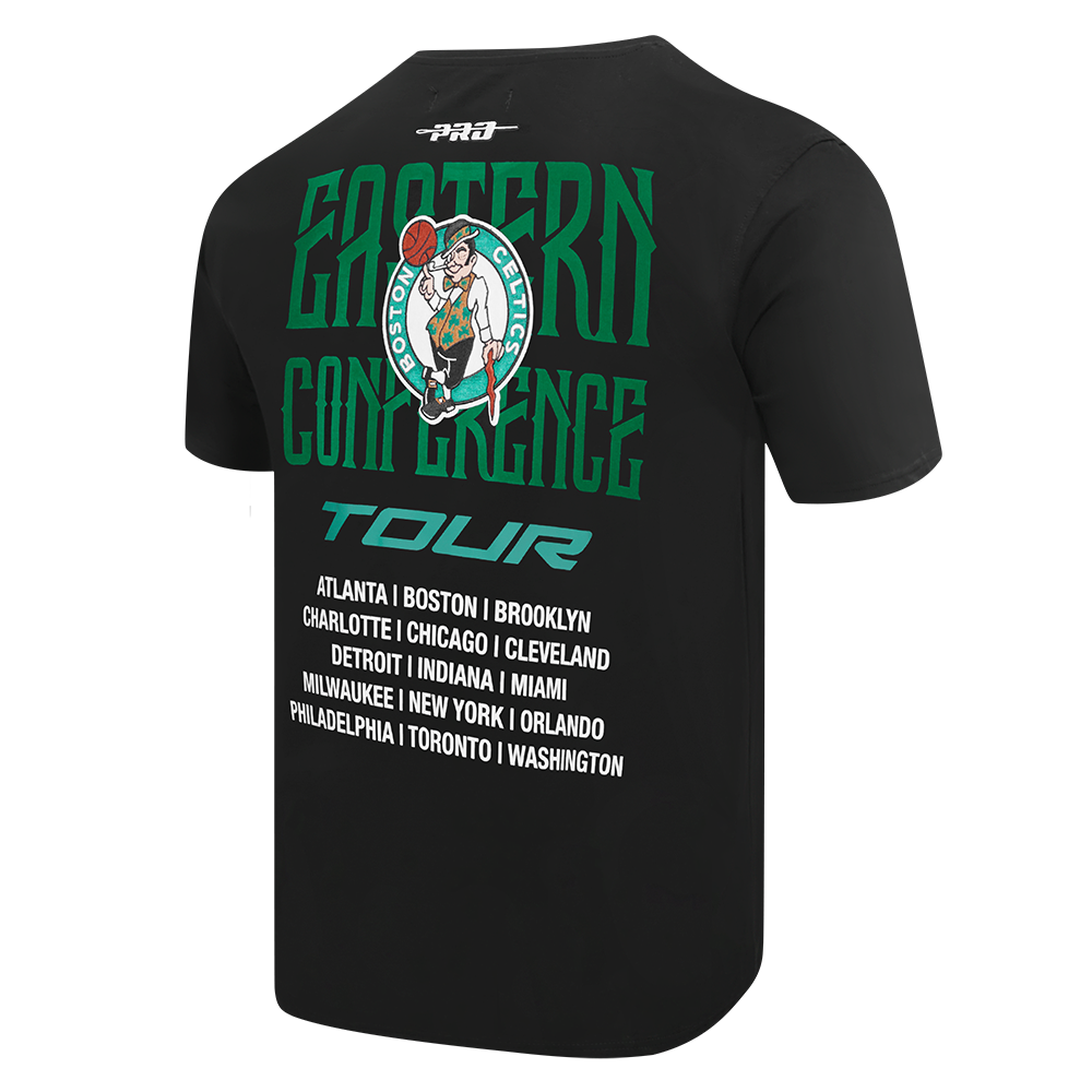 NBA BOSTON CELTICS CITY TOUR 2.0 T-SHIRT EN JERSEY DE COTON À ÉPAULES TOMBANTES POUR HOMME (NOIR)