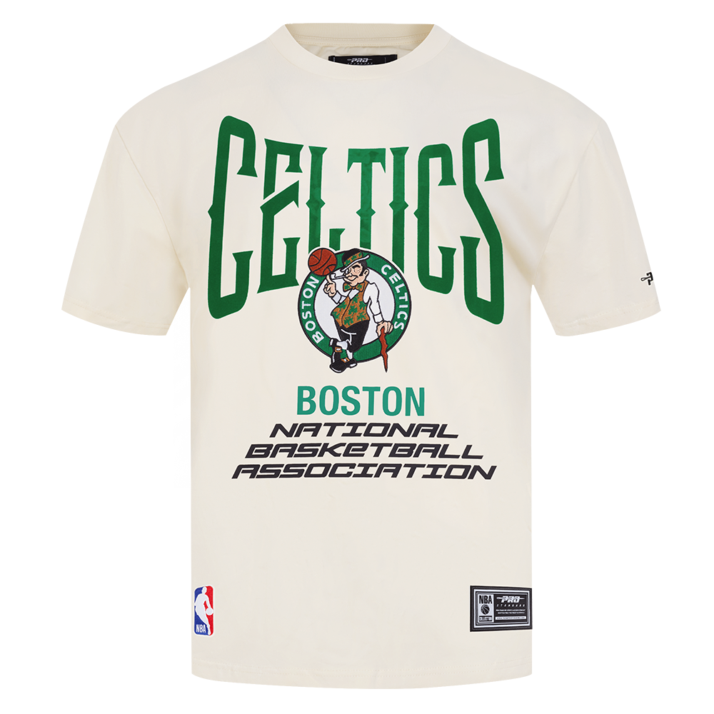 NBA BOSTON CELTICS CITY TOUR 2.0 MEN'S COTTON JERSEY DROP SHOULDER TEE (EGGSHELL)