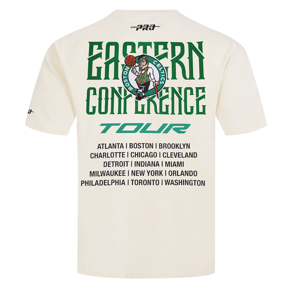 NBA BOSTON CELTICS CITY TOUR 2.0 MEN'S COTTON JERSEY DROP SHOULDER TEE (EGGSHELL)