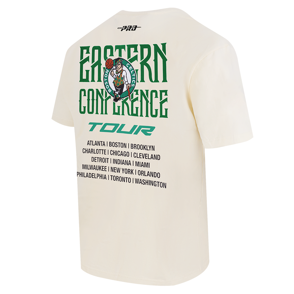 NBA BOSTON CELTICS CITY TOUR 2.0 MEN'S COTTON JERSEY DROP SHOULDER TEE (EGGSHELL)