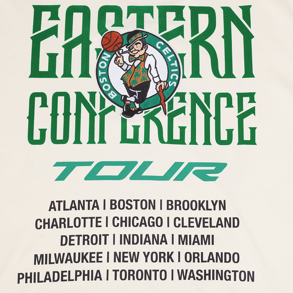 NBA BOSTON CELTICS CITY TOUR 2.0 MEN'S COTTON JERSEY DROP SHOULDER TEE (EGGSHELL)