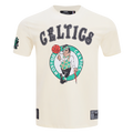 BOSTON CELTICS REBEL ATHLETICS STACKED LOGO MEN'S SJ TEE (EGGSHELL)
