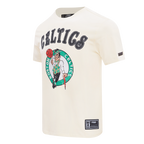 BOSTON CELTICS REBEL ATHLETICS STACKED LOGO MEN'S SJ TEE (EGGSHELL)