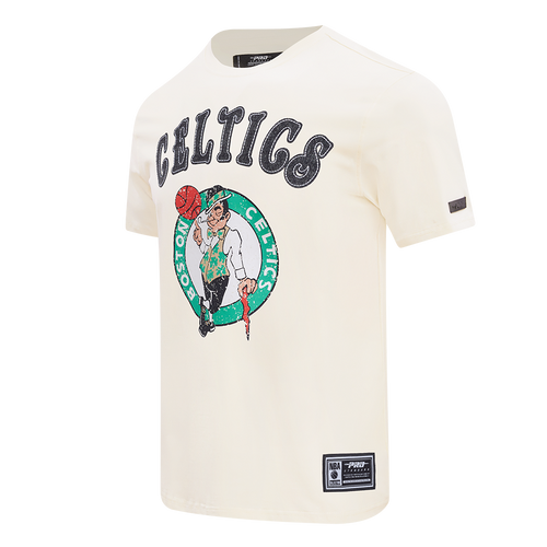 BOSTON CELTICS REBEL ATHLETICS T-SHIRT EN JERSEY SIMPLE À LOGO EMPILÉ POUR HOMME (COQUILLE D'ŒUF)
