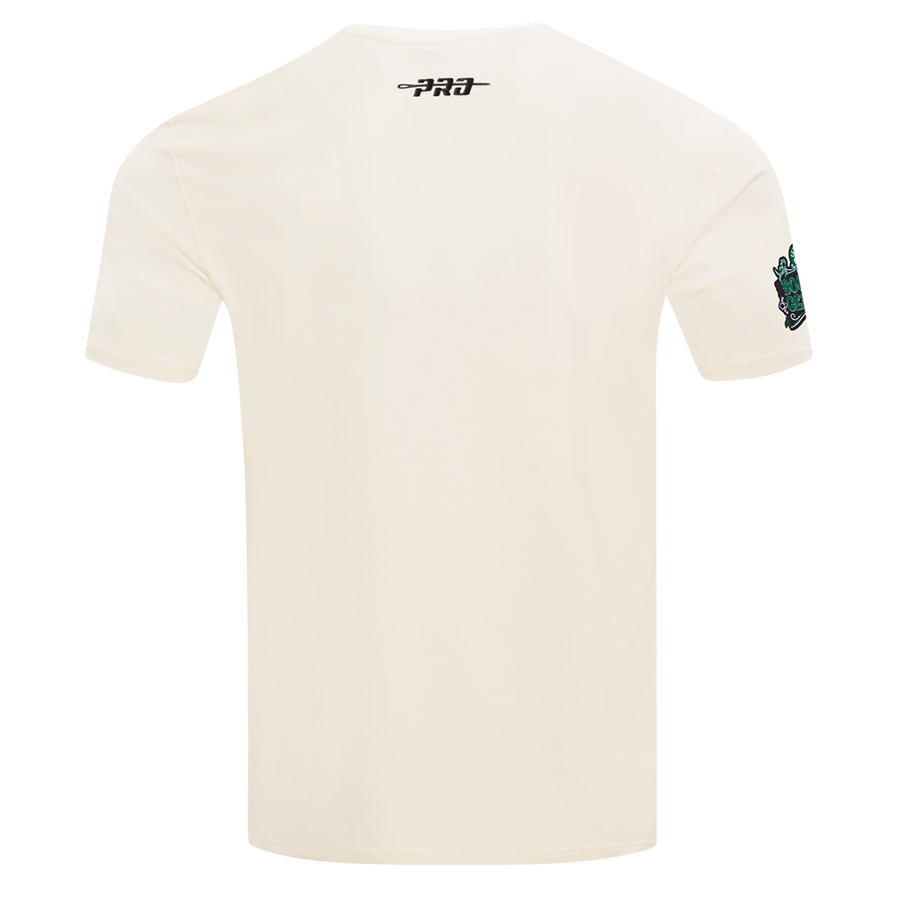 BOSTON CELTICS REBEL ATHLETICS STACKED LOGO MEN'S SJ TEE (EGGSHELL)