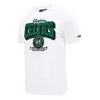 NBA BOSTON CELTICS TEAM BADGE T-SHIRT EN JERSEY SIMPLE POUR FEMME POUR HOMME (BLANC)
