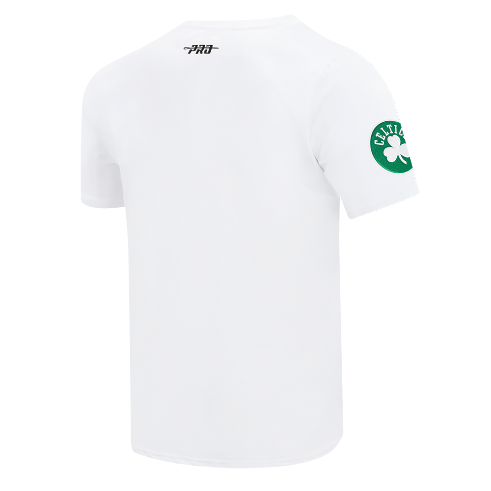NBA BOSTON CELTICS TEAM BADGE T-SHIRT EN JERSEY SIMPLE POUR FEMME POUR HOMME (BLANC)