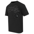 NBA BOSTON CELTICS BLACKOUT T-SHIRT EN JERSEY DE COTON À ÉPAULES TOMBANTES POUR HOMME (NOIR)