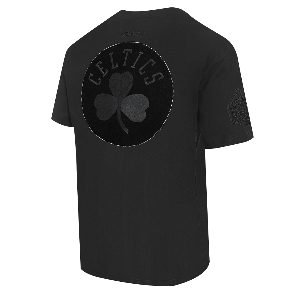 NBA BOSTON CELTICS BLACKOUT T-SHIRT EN JERSEY DE COTON À ÉPAULES TOMBANTES POUR HOMME (NOIR)