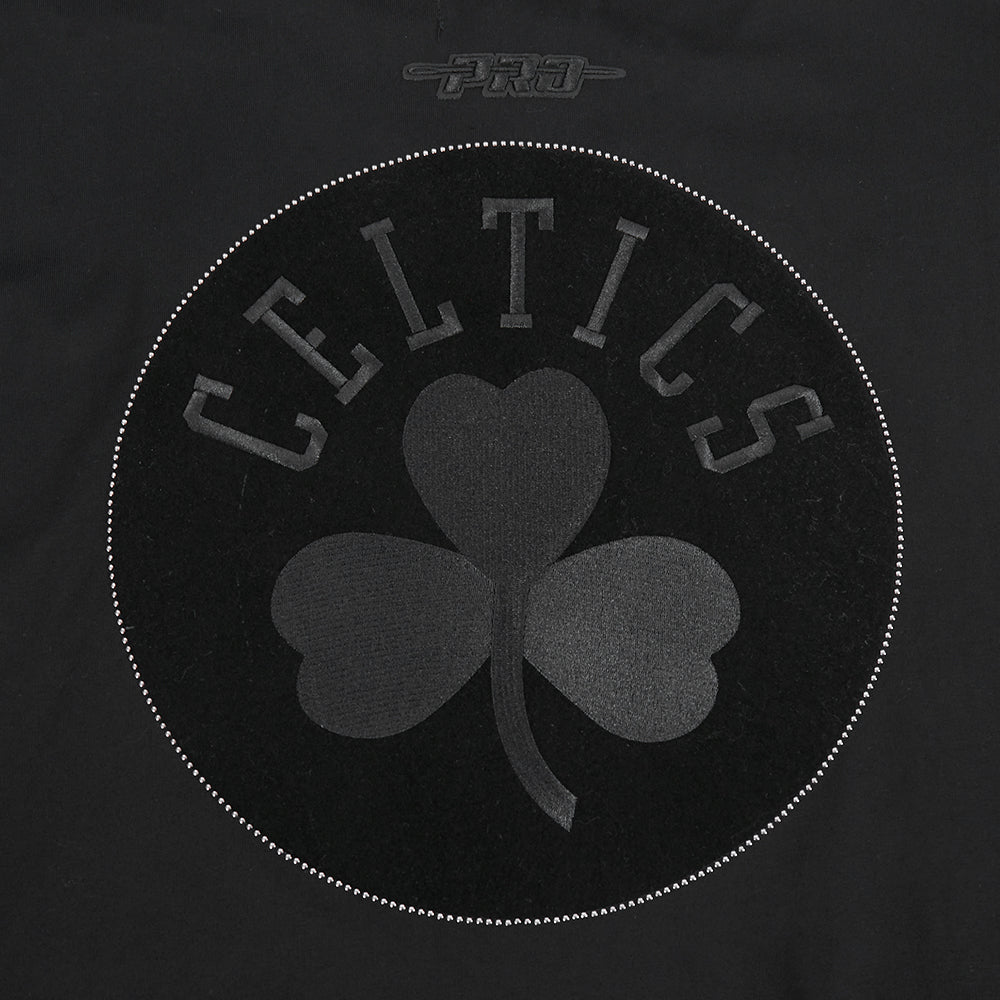 NBA BOSTON CELTICS BLACKOUT T-SHIRT EN JERSEY DE COTON À ÉPAULES TOMBANTES POUR HOMME (NOIR)