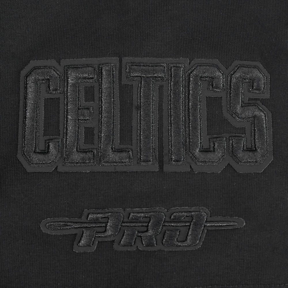NBA BOSTON CELTICS BLACKOUT T-SHIRT EN JERSEY DE COTON À ÉPAULES TOMBANTES POUR HOMME (NOIR)