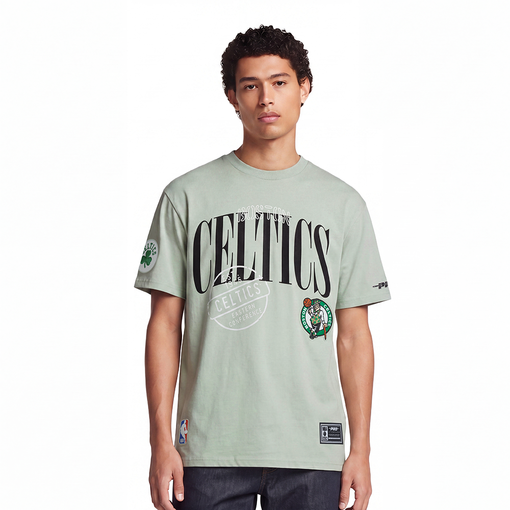 NBA BOSTON CELTICS T-SHIRT À MANCHES COURTES POUR HOMME (VERT MOUSSE)