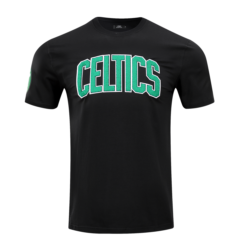 NBA BOSTON CELTICS CLASSIC CHENILLE T-SHIRT POUR HOMME (NOIR)