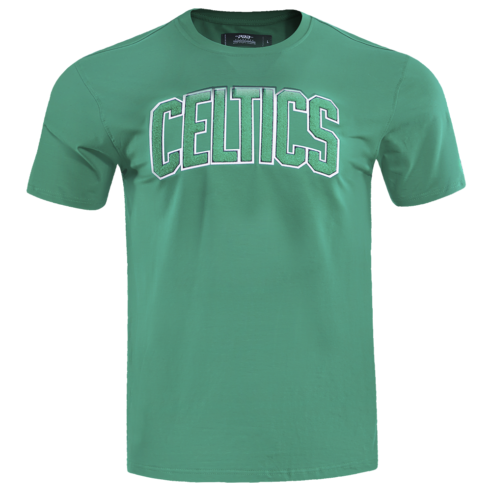 NBA BOSTON CELTICS CLASSIC CHENILLE T-SHIRT POUR HOMME (VERT KELLY)