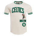 NBA BOSTON CELTICS RETRO CLASSIC T-SHIRT POUR HOMME (COQUILLE D'ŒUF/VERT KELLY)