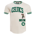 NBA BOSTON CELTICS RETRO CLASSIC T-SHIRT POUR HOMME (COQUILLE D'ŒUF/VERT KELLY)