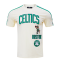 NBA BOSTON CELTICS RETRO CLASSIC T-SHIRT À RAYURES POUR HOMME (COQUILLE D'ŒUF/VERT KELLY)