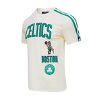 NBA BOSTON CELTICS RETRO CLASSIC T-SHIRT À RAYURES POUR HOMME (COQUILLE D'ŒUF/VERT KELLY)