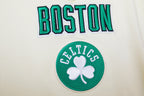 NBA BOSTON CELTICS RETRO CLASSIC T-SHIRT À RAYURES POUR HOMME (COQUILLE D'ŒUF/VERT KELLY)