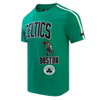 NBA BOSTON CELTICS RETRO CLASSIC T-SHIRT À RAYURES POUR HOMME (VERT KELLY)