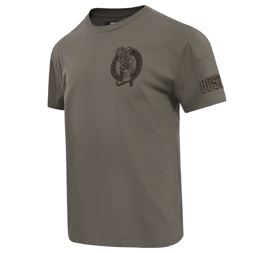 NBA BOSTON CELTICS NEUTRAL MEN'S DROP SHOULDER TEE (DARK TAUPE)