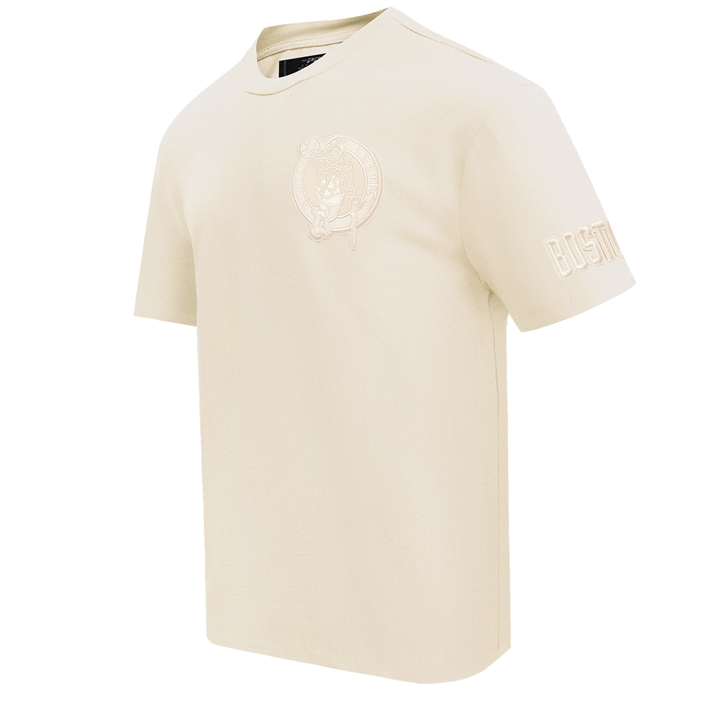 NBA BOSTON CELTICS NEUTRAL COTTON JERSEY DROP SHOULDER TEE (EGGSHELL)