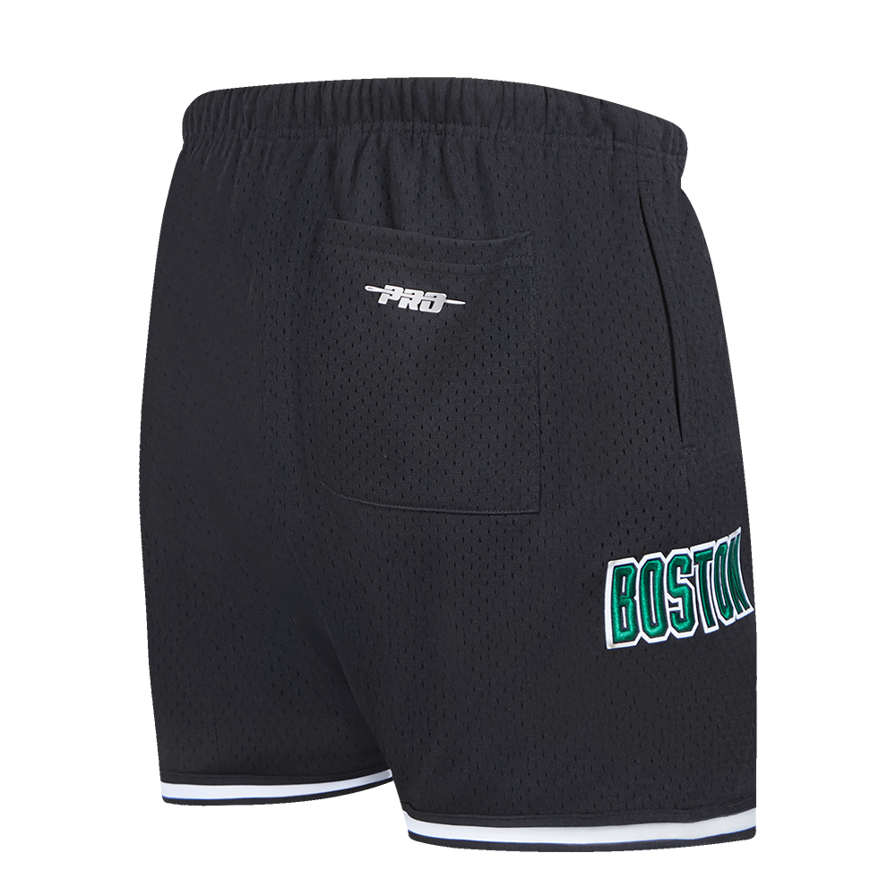 NBA BOSTON CELTICS MESH SHORT EN FILET POUR HOMME (NOIR)