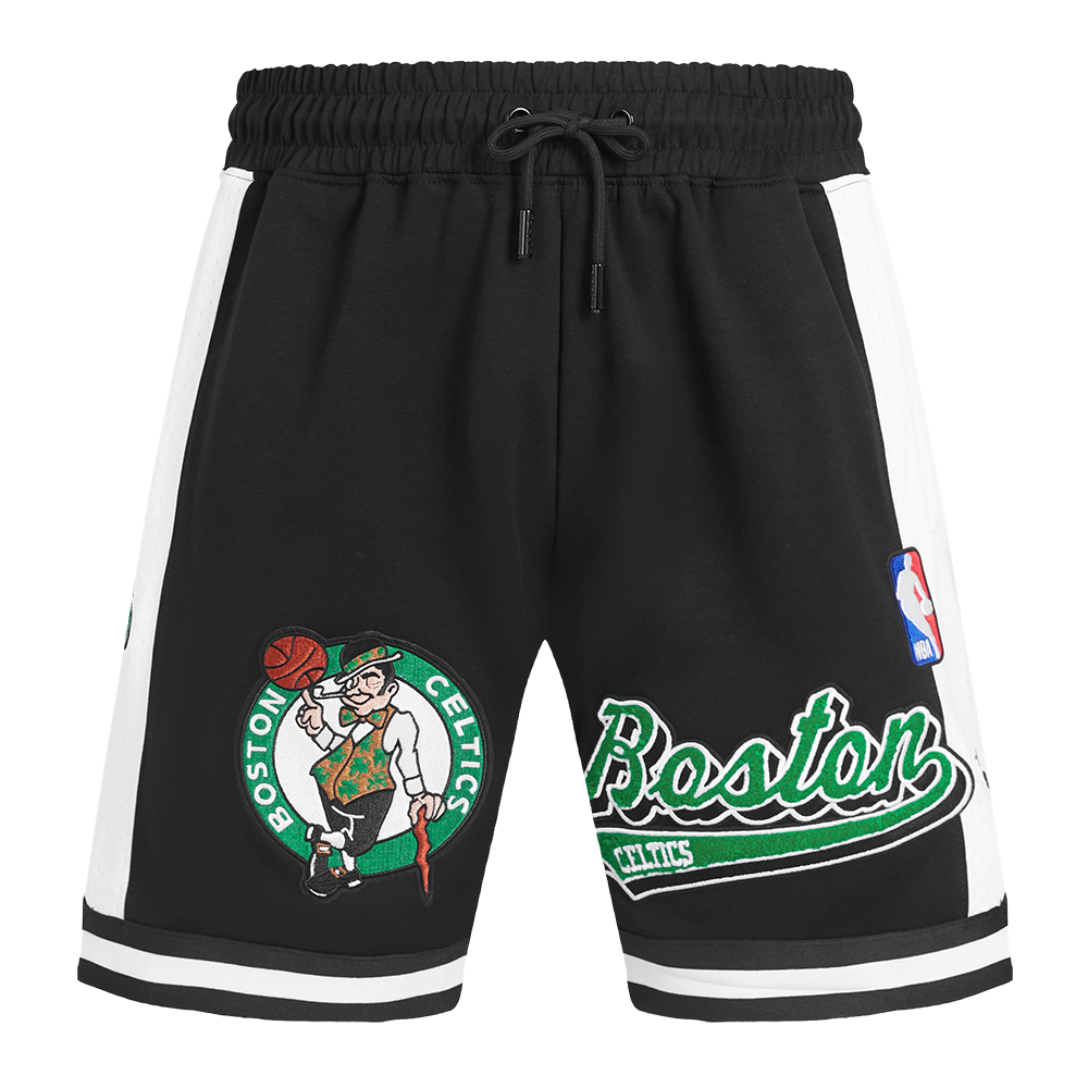 NBA BOSTON CELTICS SCRIPT TAIL MEN'S DOUBLE KNIT 2.0 SHORT (BLACK)