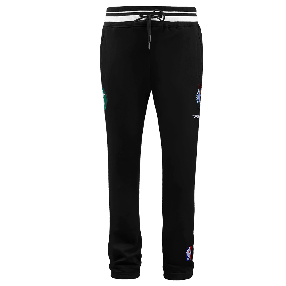 NBA BOSTON CELTICS SCRIPT TAIL MEN'S RIB FLEECE SWEATPANT (BLACK)