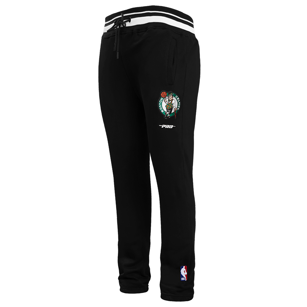 NBA BOSTON CELTICS SCRIPT TAIL MEN'S RIB FLEECE SWEATPANT (BLACK)
