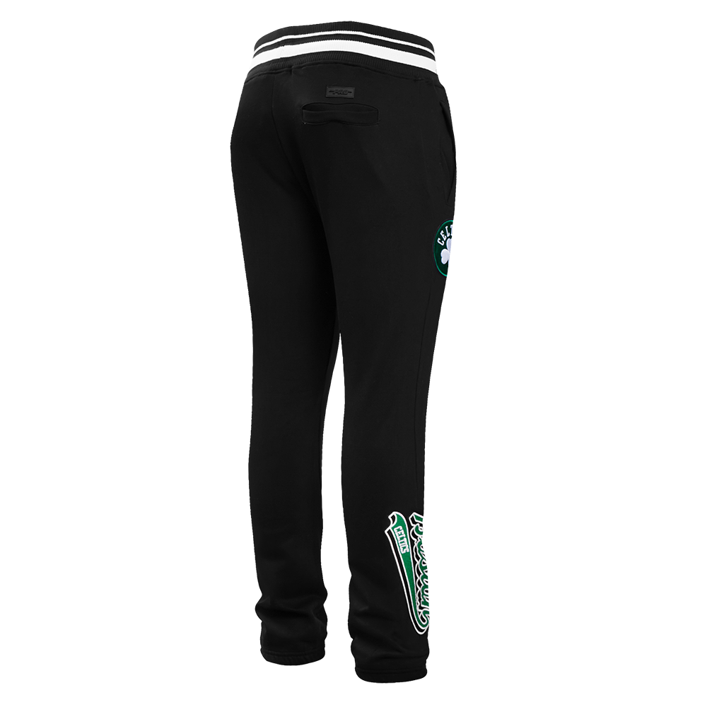 NBA BOSTON CELTICS SCRIPT TAIL MEN'S RIB FLEECE SWEATPANT (BLACK)