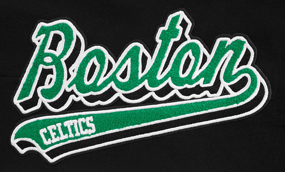 NBA BOSTON CELTICS SCRIPT TAIL MEN'S RIB FLEECE SWEATPANT (BLACK)