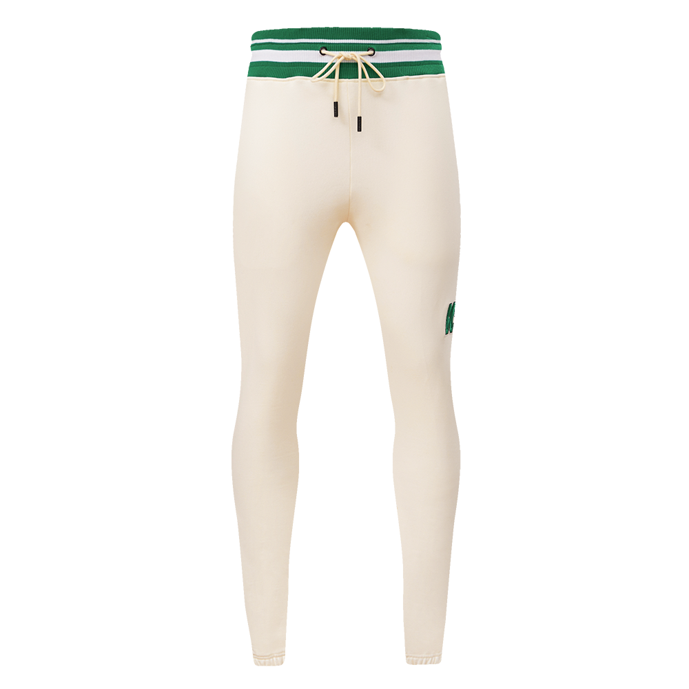 NBA BOSTON CELTICS RETRO CLASSIC PANTALON OUATÉ POUR HOMME (COQUILLE D'ŒUF/VERT KELLY)