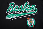 NBA BOSTON CELTICS SCRIPT TAIL MEN'S RIB FLEECE PULLOVER HOODIE (BLACK)