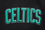 NBA BOSTON CELTICS SCRIPT TAIL MEN'S RIB FLEECE PULLOVER HOODIE (BLACK)