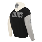 NBA BOSTON CELTICS REVERSE FRENCH TERRY CHANDAIL À CAPUCHON EN MOLLETON À BLOCS DE COULEUR POUR HOMME (NOIR/GRIS/COQUILLE D'ŒUF)