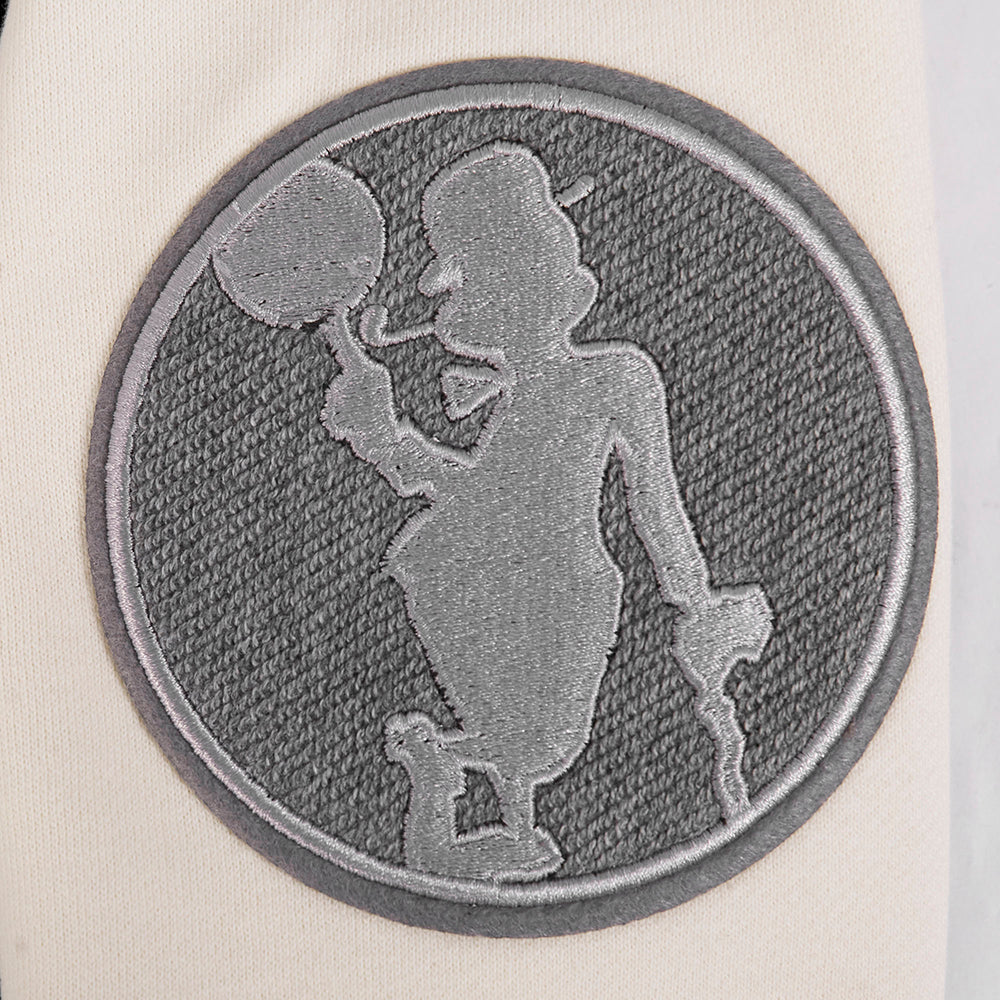NBA BOSTON CELTICS REVERSE FRENCH TERRY CHANDAIL À CAPUCHON EN MOLLETON À BLOCS DE COULEUR POUR HOMME (NOIR/GRIS/COQUILLE D'ŒUF)