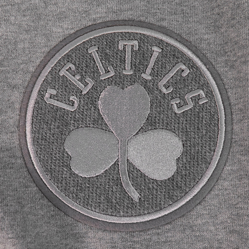 NBA BOSTON CELTICS REVERSE FRENCH TERRY CHANDAIL À CAPUCHON EN MOLLETON À BLOCS DE COULEUR POUR HOMME (NOIR/GRIS/COQUILLE D'ŒUF)