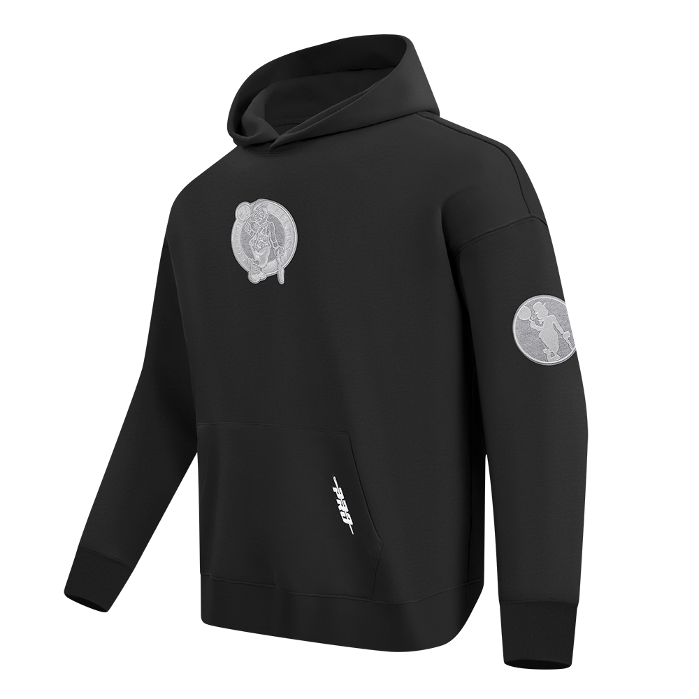 NBA BOSTON CELTICS REVERSE FRENCH TERRY MEN'S DROP SHOULDER FLC PO H (BLACK)