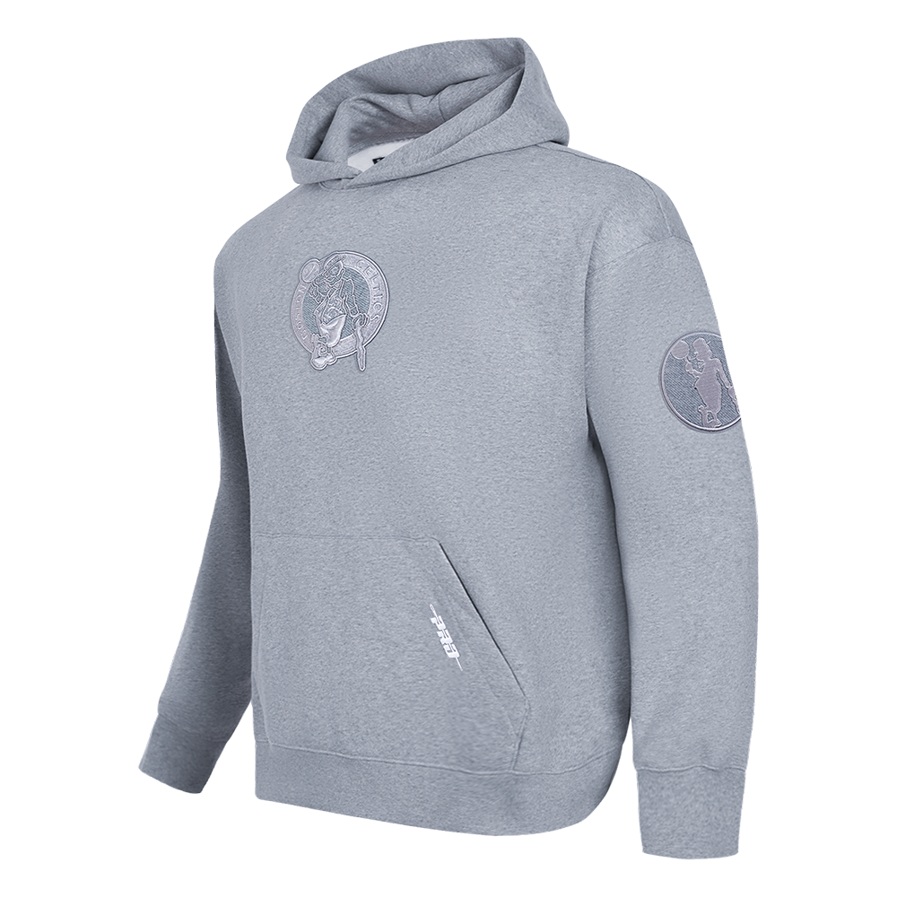 NBA BOSTON CELTICS REVERSE FRENCH TERRY CHANDAIL À CAPUCHON POUR HOMME (GRIS CHINÉ FONCÉ)