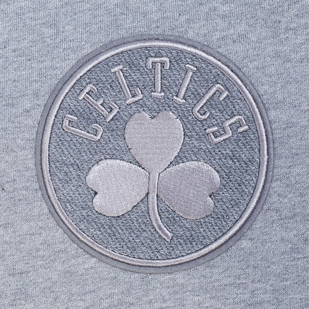 NBA BOSTON CELTICS REVERSE FRENCH TERRY CHANDAIL À CAPUCHON POUR HOMME (GRIS CHINÉ FONCÉ)