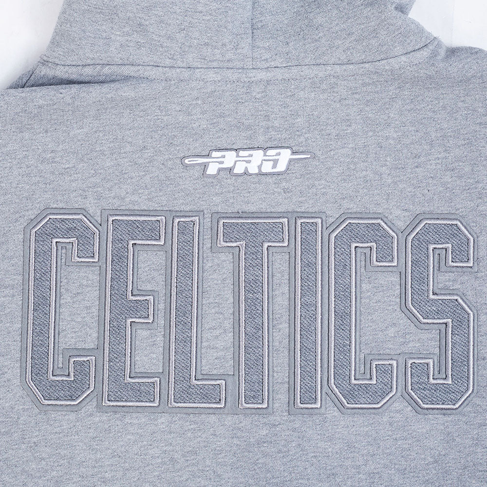 NBA BOSTON CELTICS REVERSE FRENCH TERRY CHANDAIL À CAPUCHON POUR HOMME (GRIS CHINÉ FONCÉ)