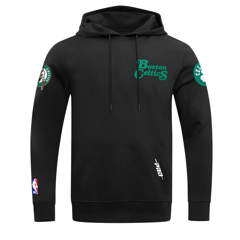 NBA BOSTON CELTICS SOUVENIR MEN'S FLEECE PULLOVER HOODIE (BLACK)
