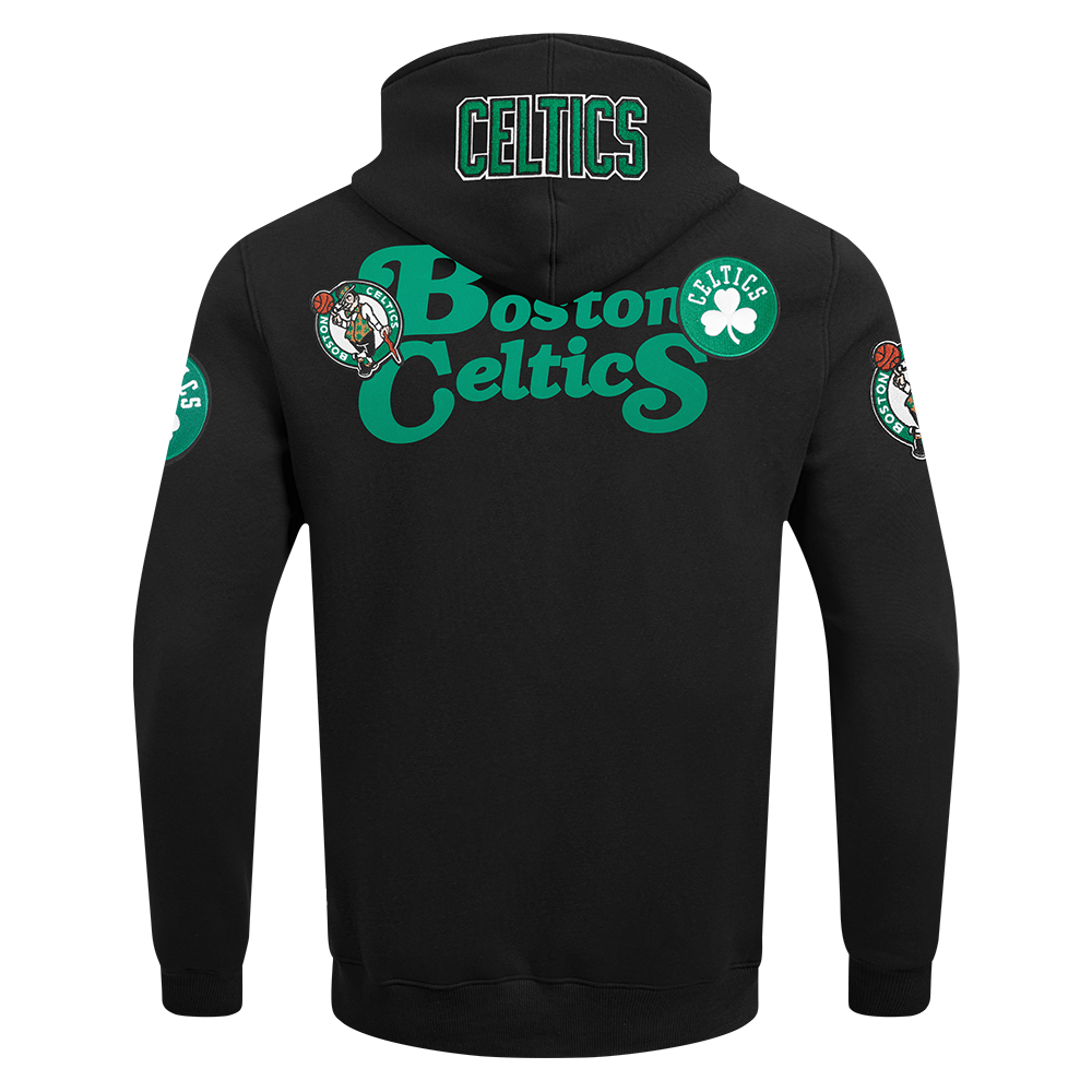 NBA BOSTON CELTICS SOUVENIR MEN'S FLEECE PULLOVER HOODIE (BLACK)
