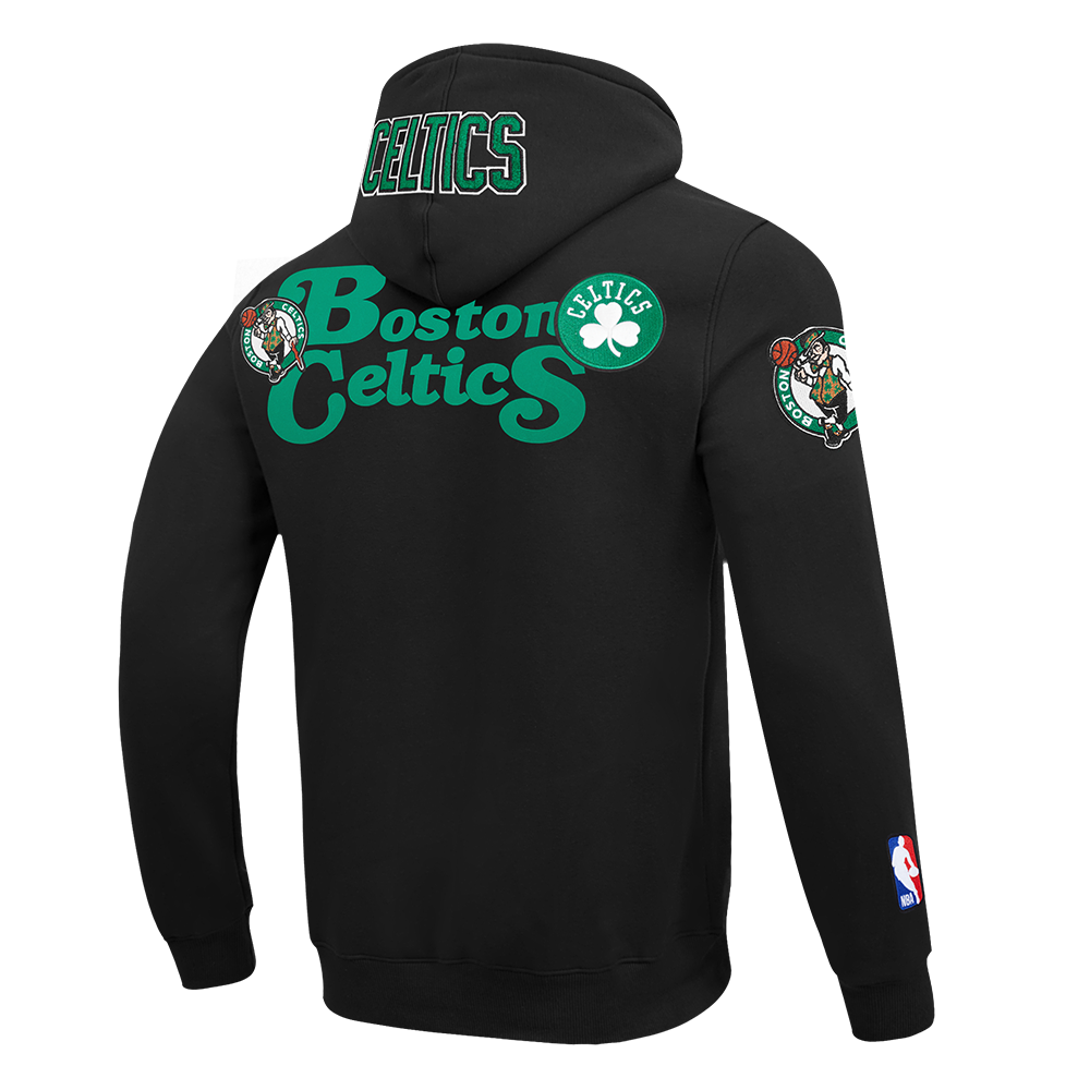 NBA BOSTON CELTICS SOUVENIR MEN'S FLEECE PULLOVER HOODIE (BLACK)