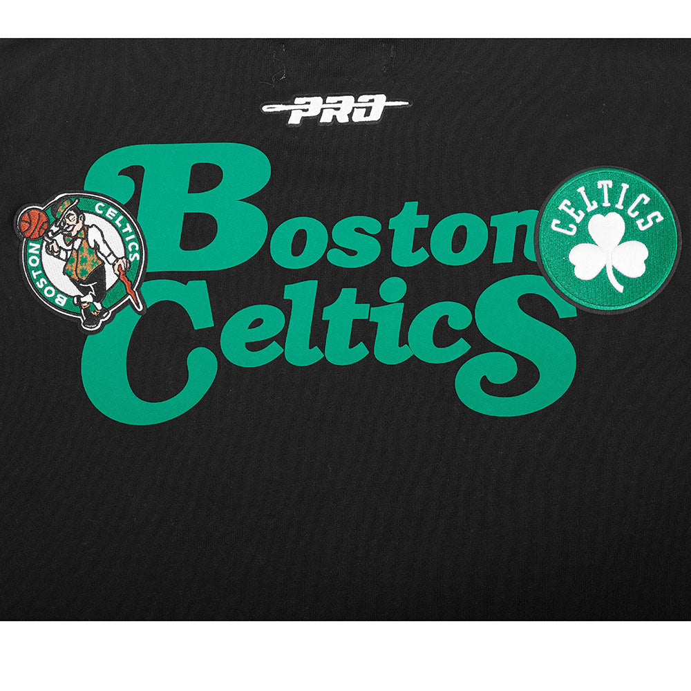 NBA BOSTON CELTICS SOUVENIR MEN'S FLEECE PULLOVER HOODIE (BLACK)