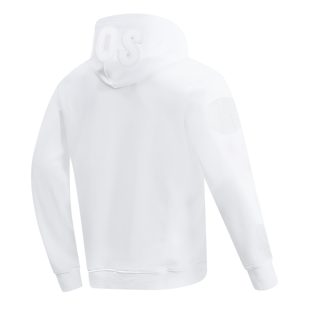 NBA BOSTON CELTICS WHITE OUT MEN'S DOUBLE KNIT PULLOVER HOODIE (WHITE)
