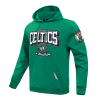 NBA BOSTON CELTICS TEAM BADGE MEN'S RIB FLC PO HOODIE (KELLY GREEN)