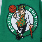 NBA BOSTON CELTICS TEAM BADGE MEN'S RIB FLC PO HOODIE (KELLY GREEN)
