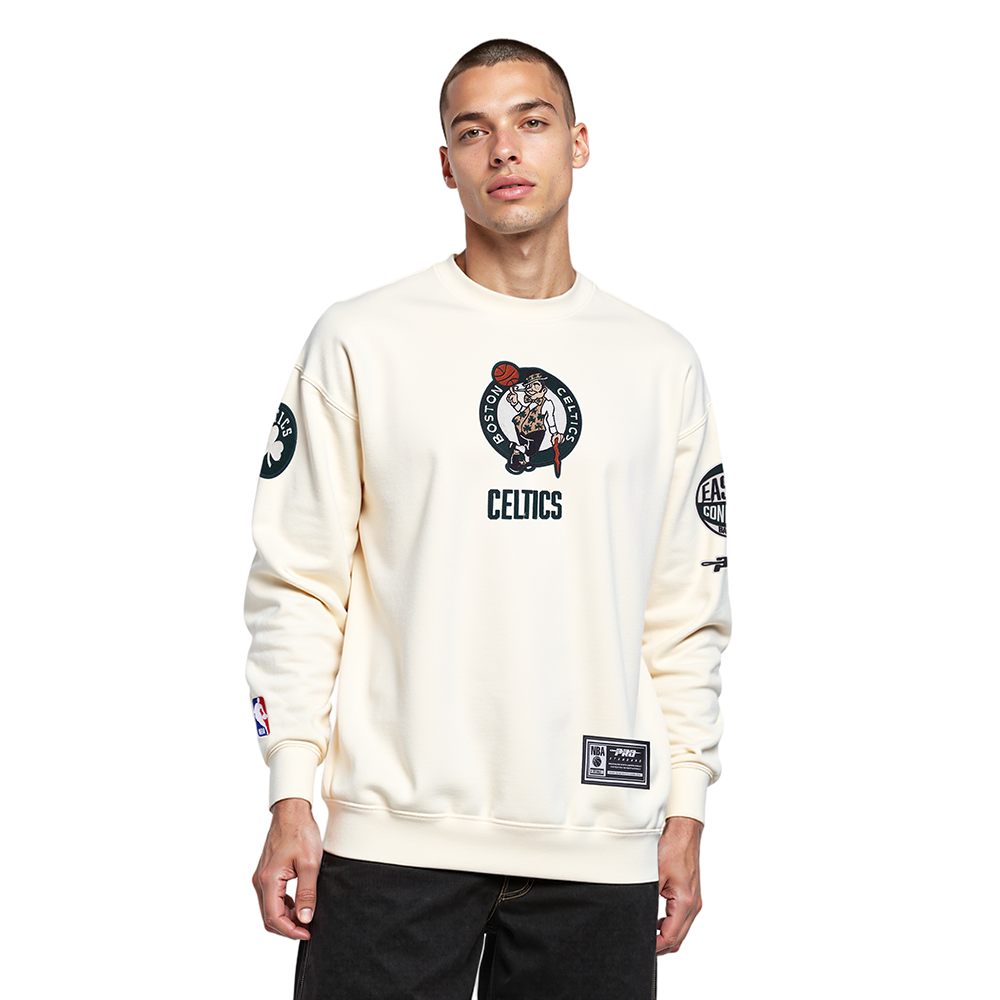 NBA BOSTON CELTICS MODERN ORIGINALS CHANDAIL À COL ROND EN MOLLETON POUR HOMME (COQUILLE D'ŒUF)